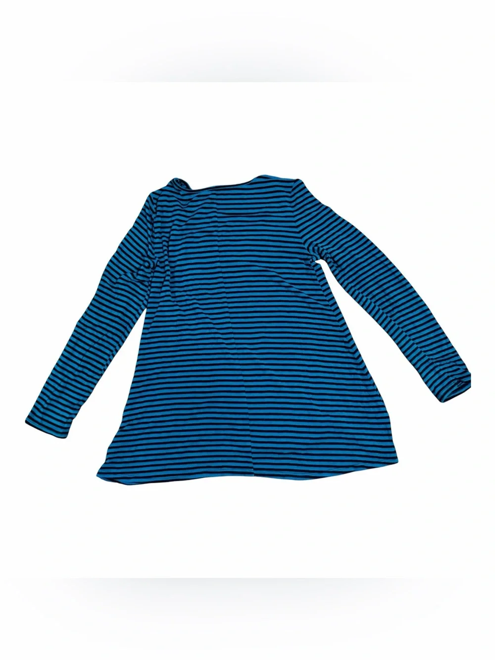JUSTICE Long Sleeve Pullover Shirt Black And Blue Stripes Girls Size 10